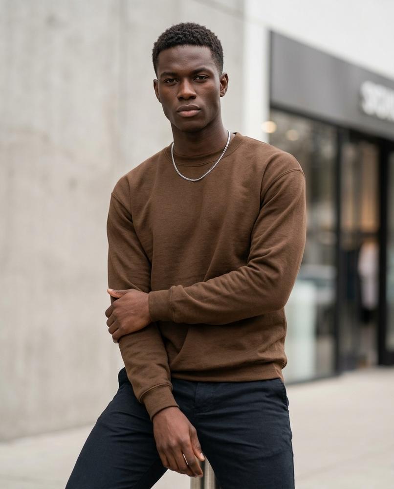 Statement Street - Lerem | Langärmliges Unifarbenes Sweatshirt Herren