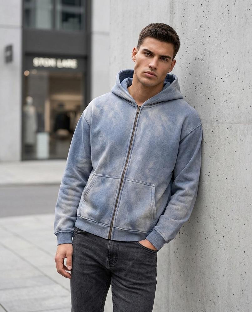 Statement Street - Kevil | Gewaschen Baumwoll Hoodie Herren