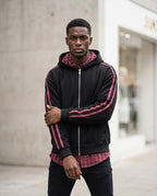 Statement Street - Yulim | Gestreift Gefüttert Hoodie Herren