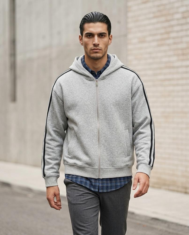 Statement Street - Yulim | Gestreift Gefüttert Hoodie Herren