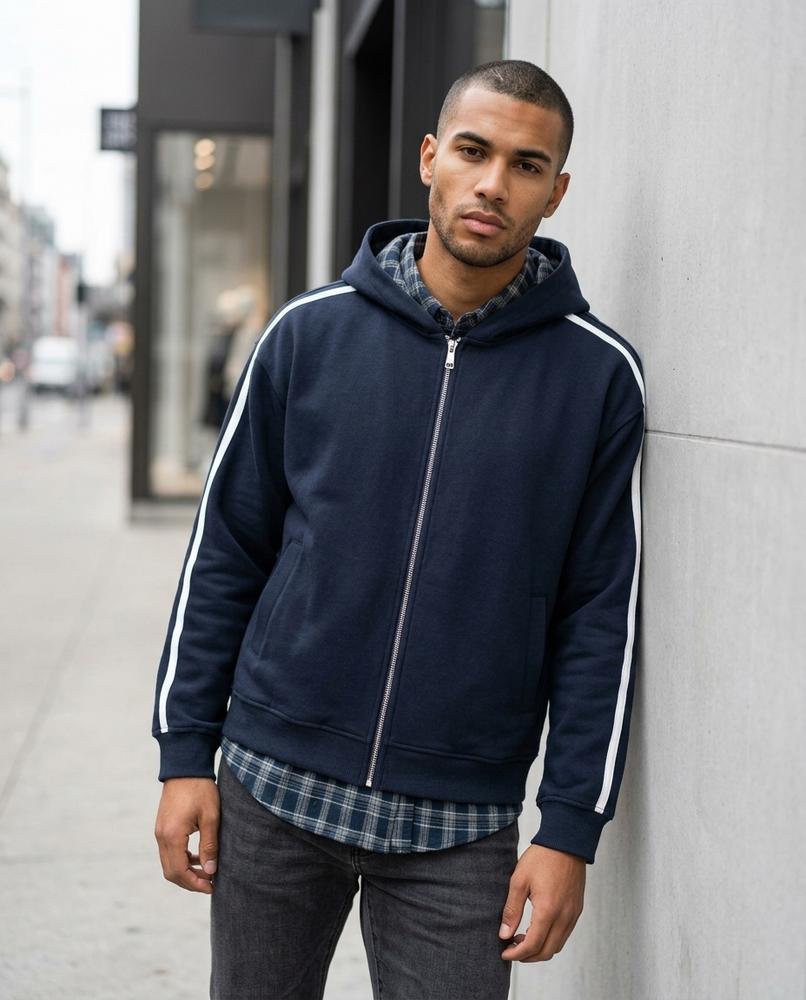 Statement Street - Yulim | Gestreift Gefüttert Hoodie Herren