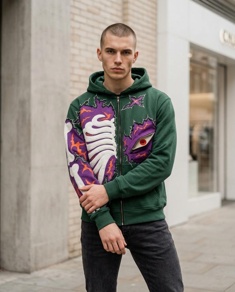 Statement Street - Mifom | Applizierter Mehrfarbiger Hoodie Herren