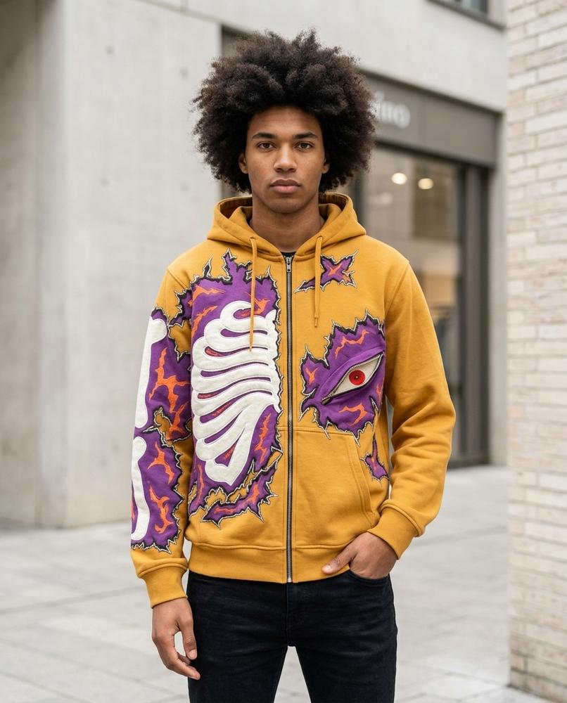 Statement Street - Mifom | Applizierter Mehrfarbiger Hoodie Herren