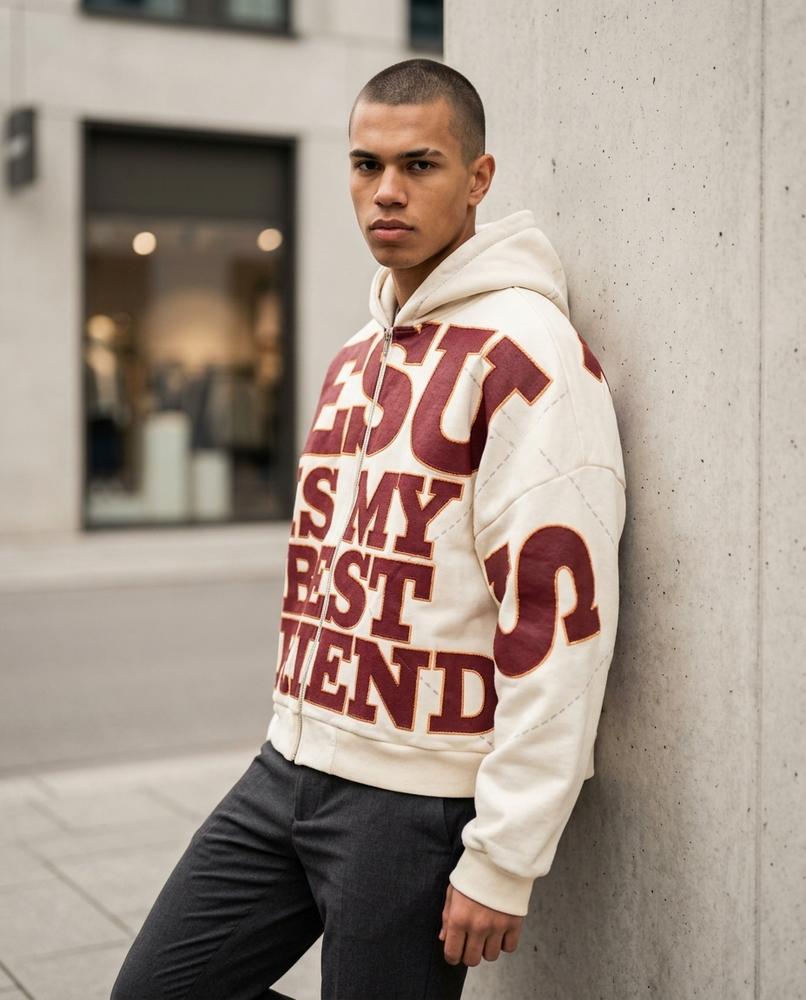 Statement Street - Dibul | Applizierter Gesteppter Hoodie Herren