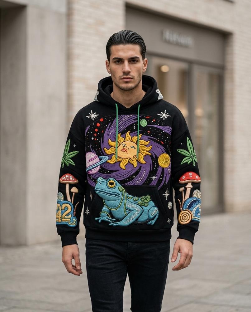 Statement Street - Vosal | Bestickt Mehrfarbig Hoodie Herren