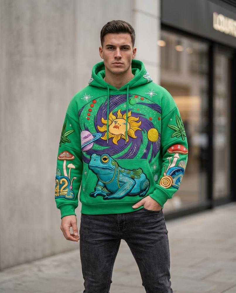 Statement Street - Vosal | Bestickt Mehrfarbig Hoodie Herren