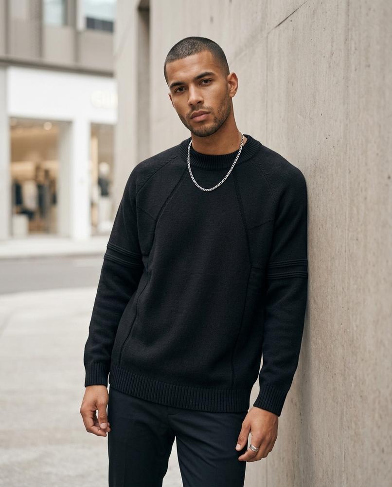 Statement Street - Lumiv | Strukturiert Gestrickt Pullover Herren