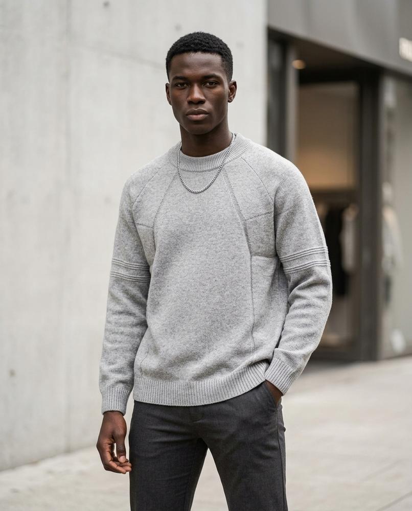 Statement Street - Lumiv | Strukturiert Gestrickt Pullover Herren