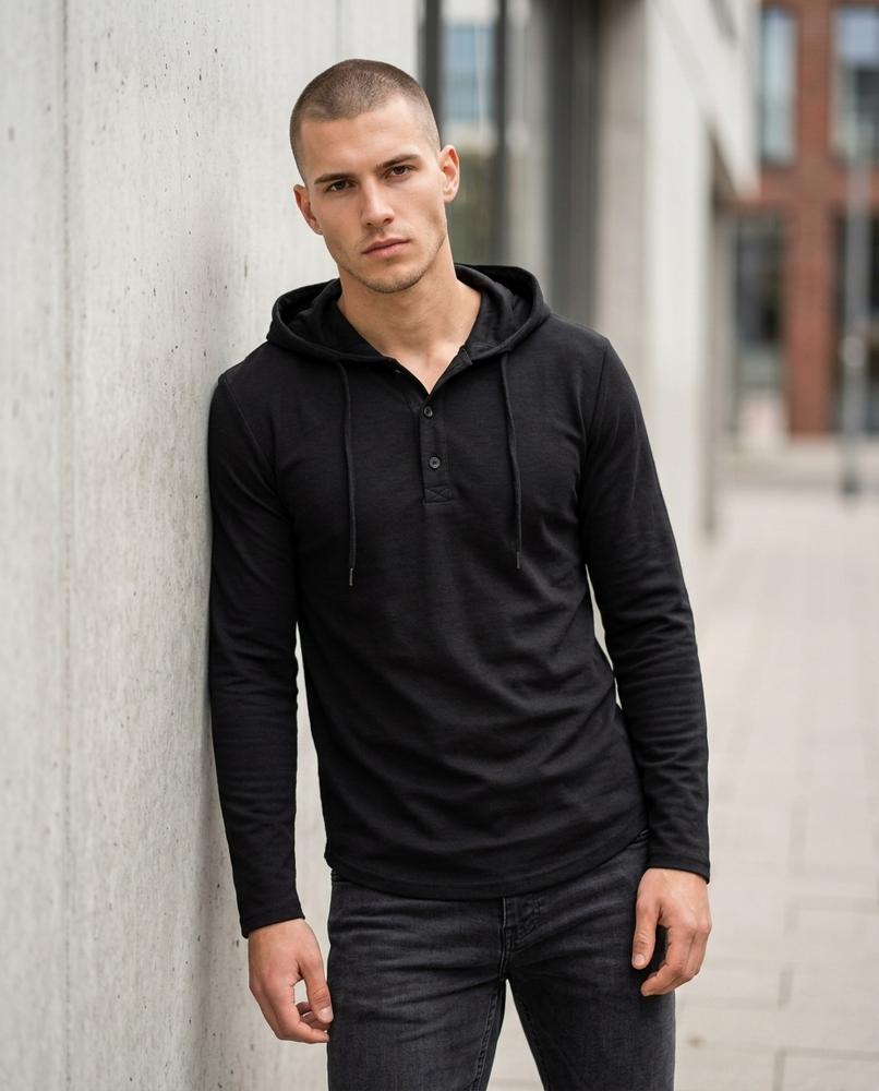Statement Street - Zovov | Langärmliger Geknöpfter Hoodie Herren