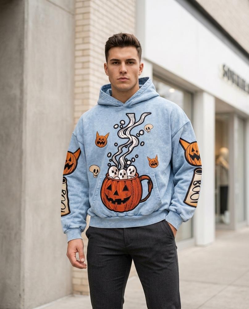 Statement Street - Zezel | Bedruckt Verwaschen Hoodie Herren