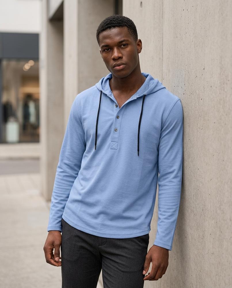 Statement Street - Zovov | Langärmliger Geknöpfter Hoodie Herren