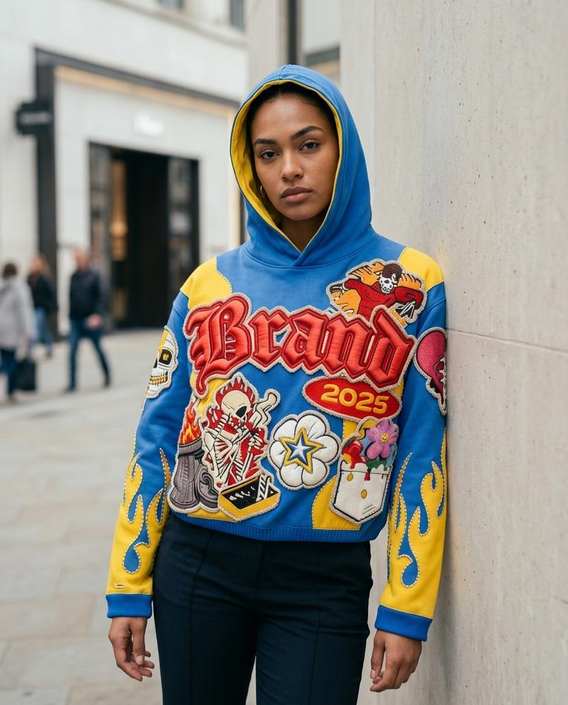 Statement Street - Sobid | Appliziert Kurzgeschnitten Hoodie Unisex