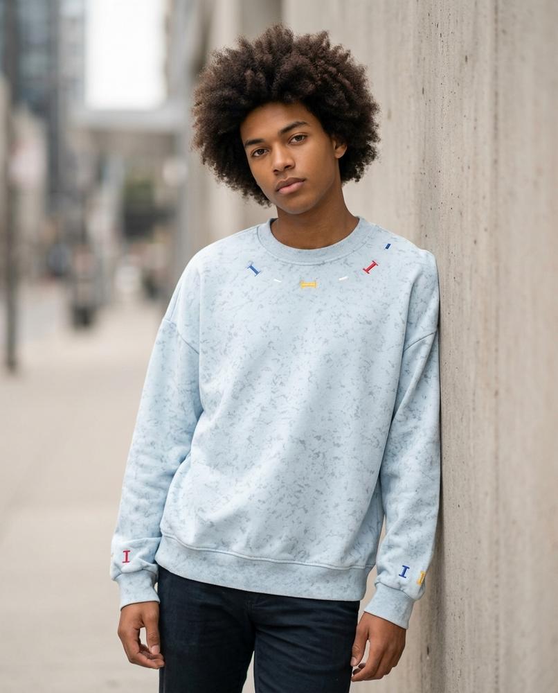 Statement Street - Muvun | Bestickt Strukturiert Sweatshirt Herren