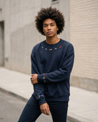 Statement Street - Muvun | Bestickt Strukturiert Sweatshirt Herren