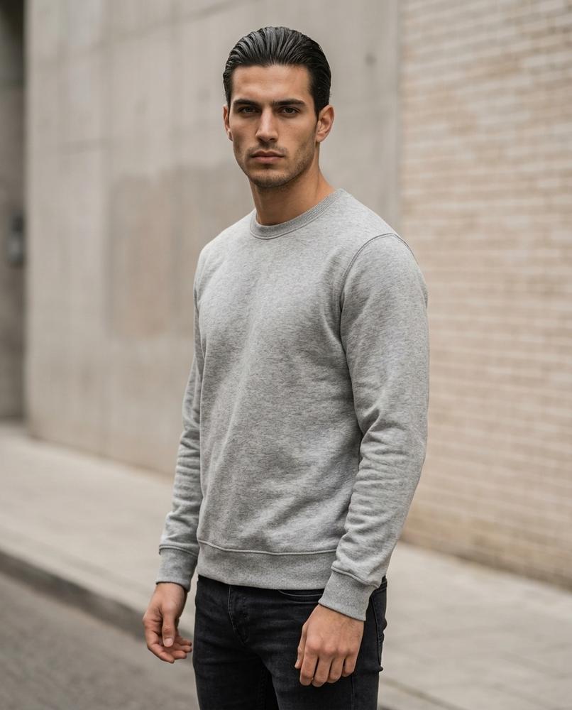 Statement Street - Tabom | Langärmlig Unifarben Sweatshirt Herren