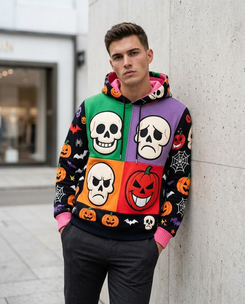 Statement Street - Norav | Mehrfarbig Bedruckt Hoodie Herren