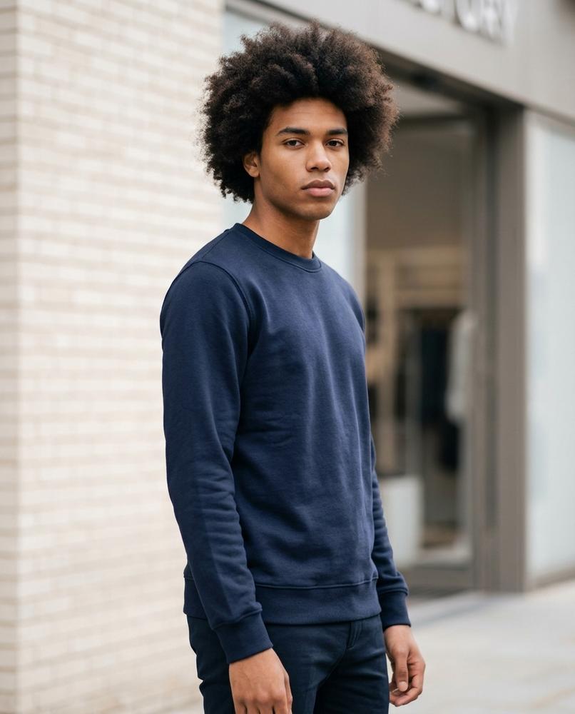 Statement Street - Tabom | Langärmlig Unifarben Sweatshirt Herren