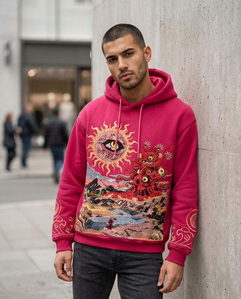 Statement Street - Rovum | Bestickt Strukturiert Hoodie Herren