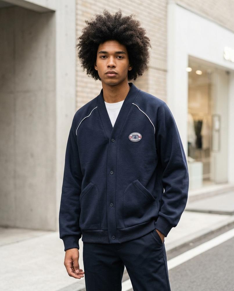 Statement Street - Vipok | Geknöpfter Melierter Cardigan Herren
