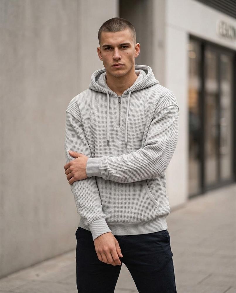 Statement Street - Kevon | Strukturiert Gestrickt Hoodie Herren