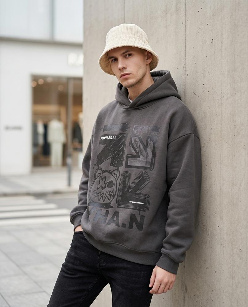 Statement Street - Eigam | Locker Geschnittener Langärmliger Hoodie Unisex