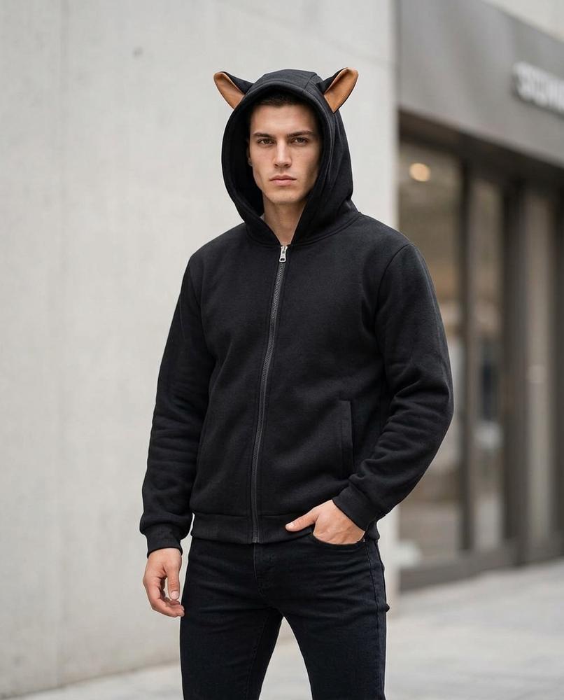 Statement Street - Nugas | Reißverschluss Ohren Hoodie Herren