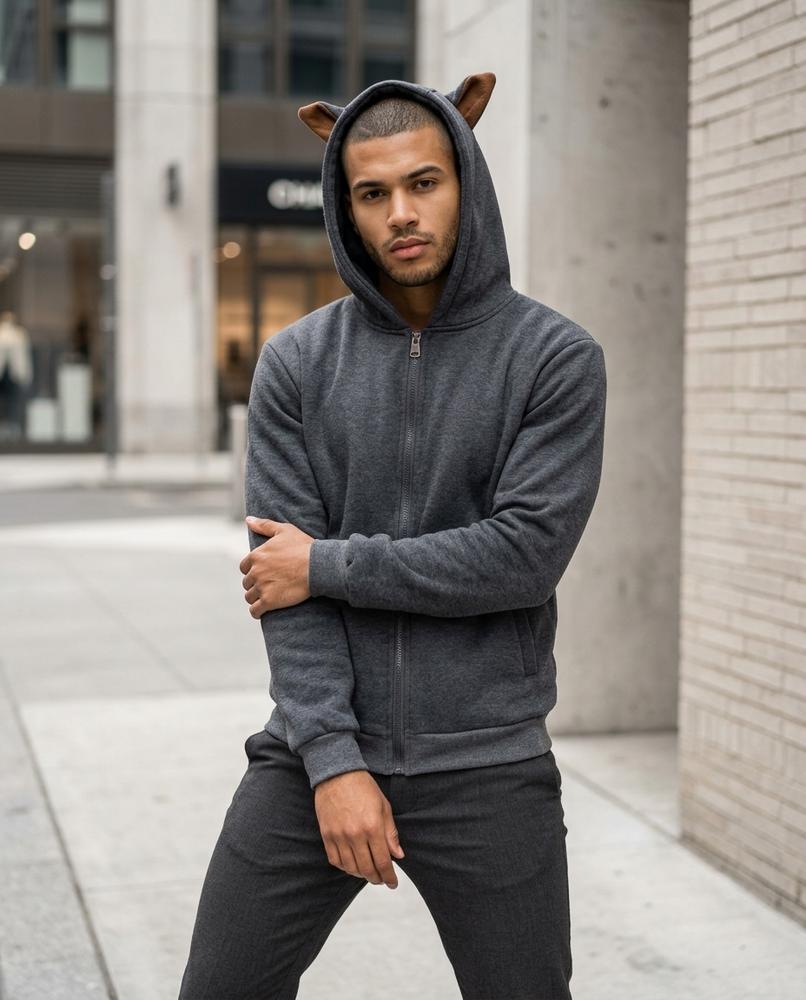 Statement Street - Nugas | Reißverschluss Ohren Hoodie Herren