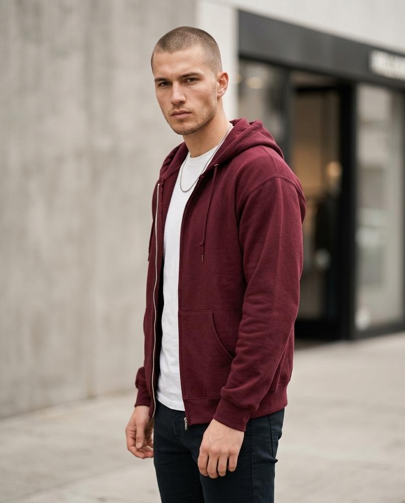 Statement Street - Towun | Reißverschluss Langärmlig Hoodie Herren