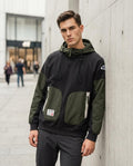 Statement Street - Yokud | Zweifarbiger Gepatchter Hoodie Herren