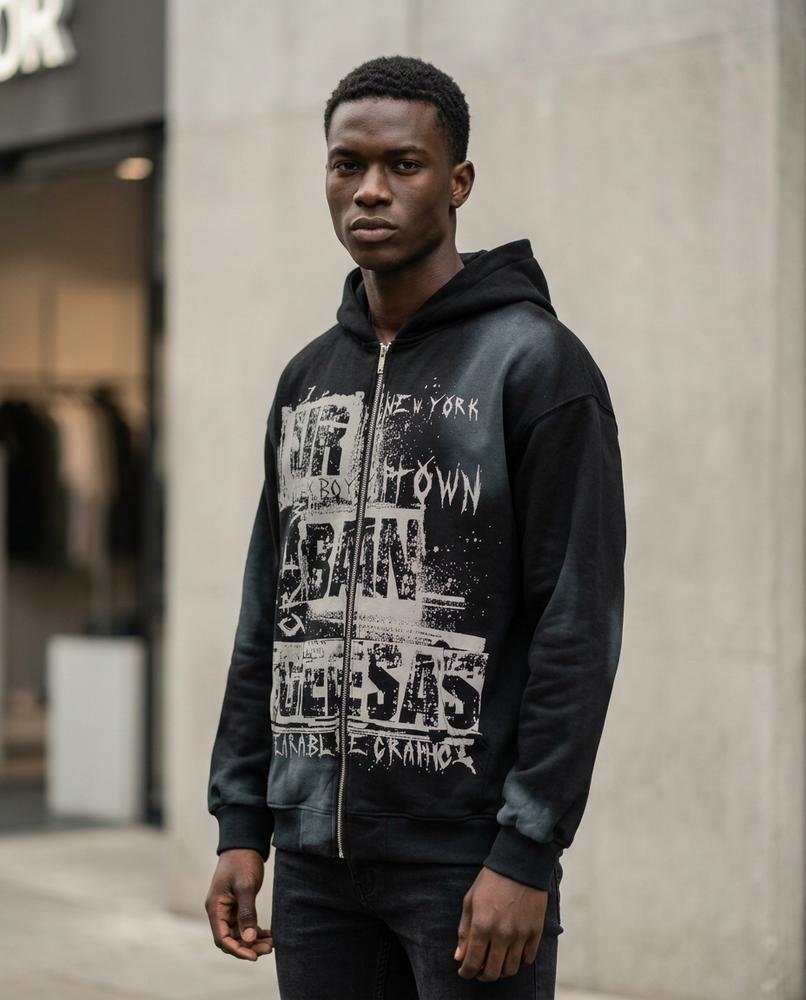 Statement Street - Rirot | Bedruckter Gewaschener Hoodie Herren
