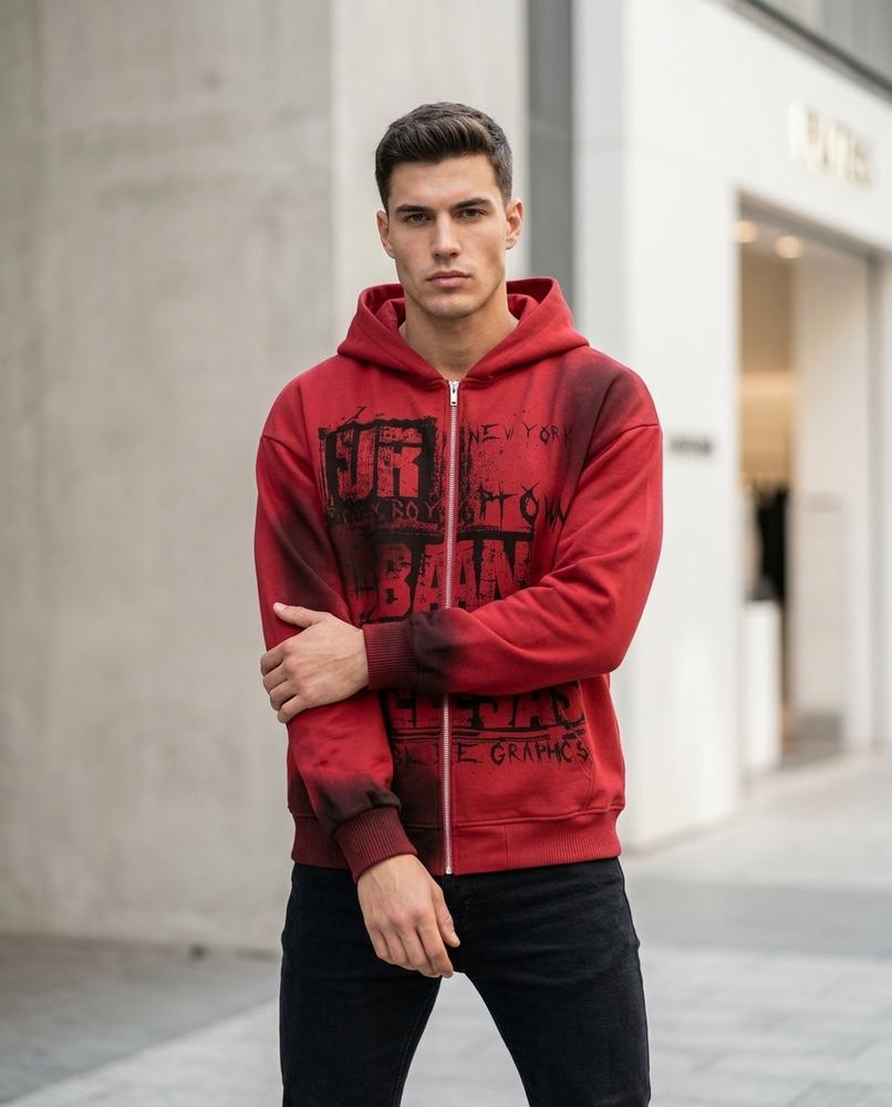 Statement Street - Rirot | Bedruckter Gewaschener Hoodie Herren