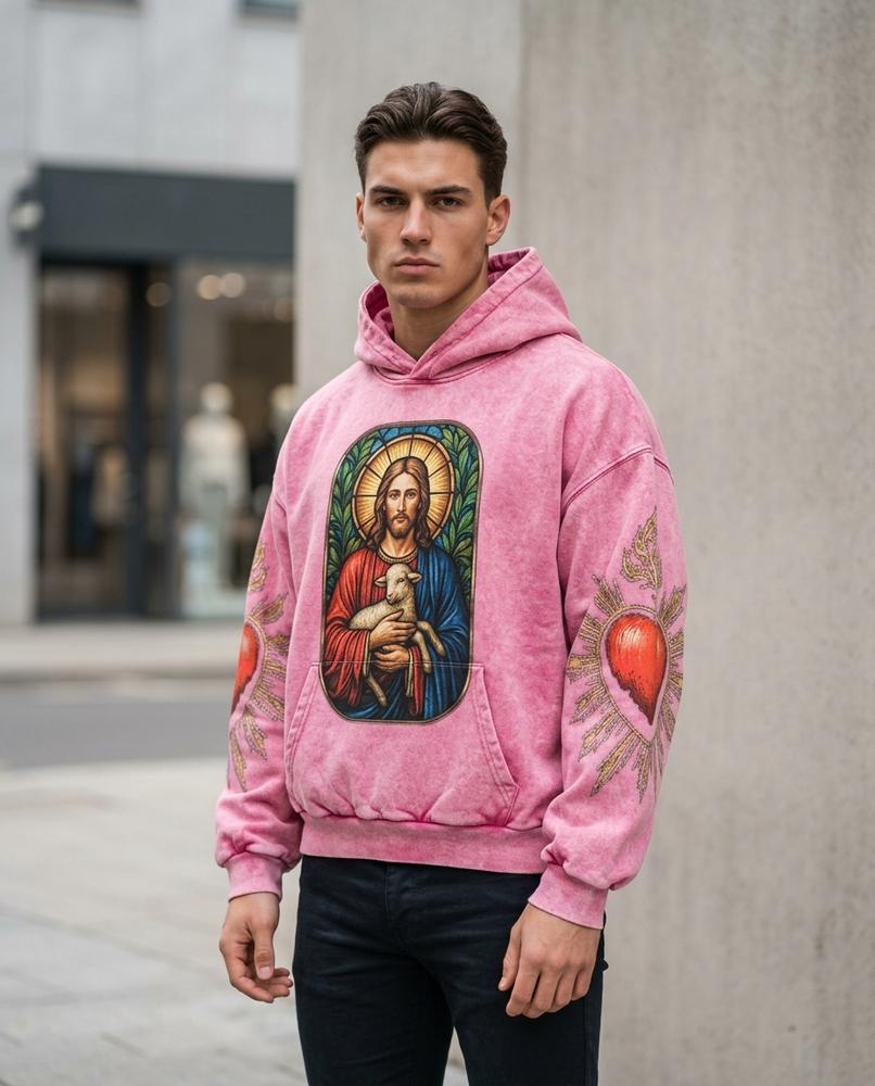 Statement Street - Eaver | Bedruckter Verwaschener Hoodie Herren
