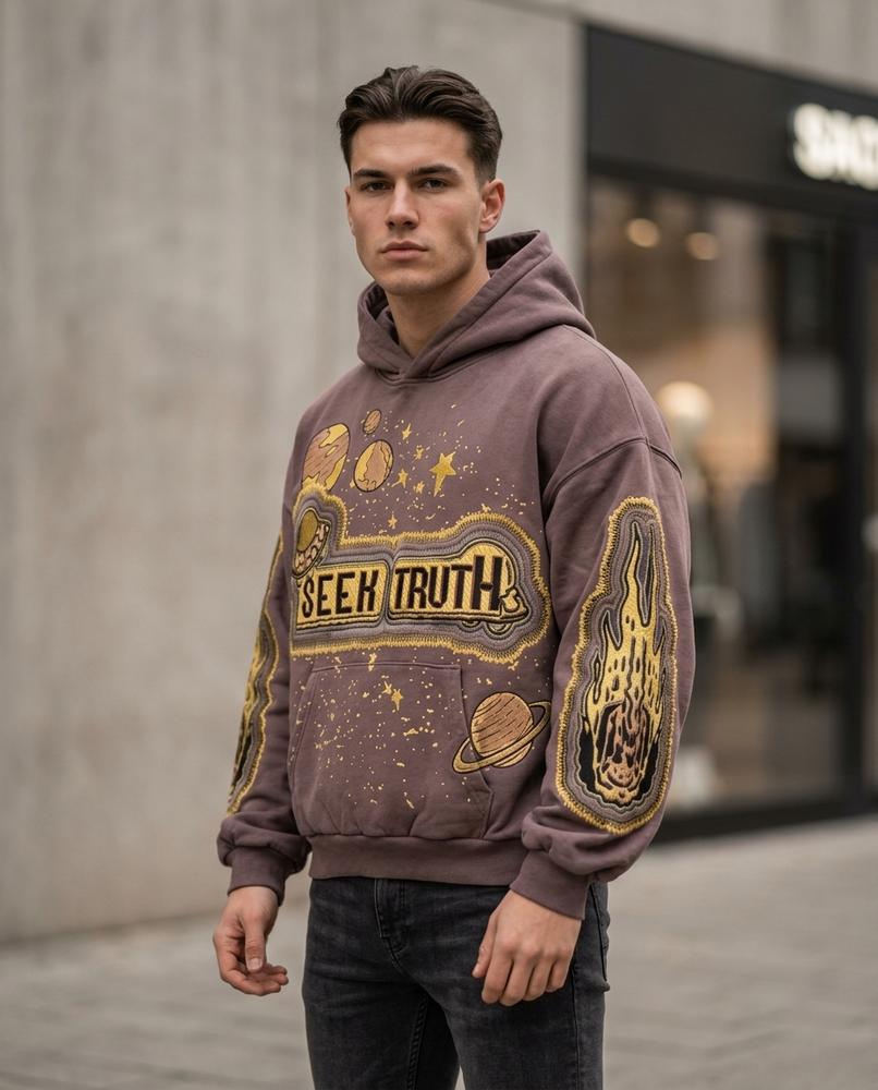 Statement Street - Covak | Bestickter Oversized Hoodie Herren