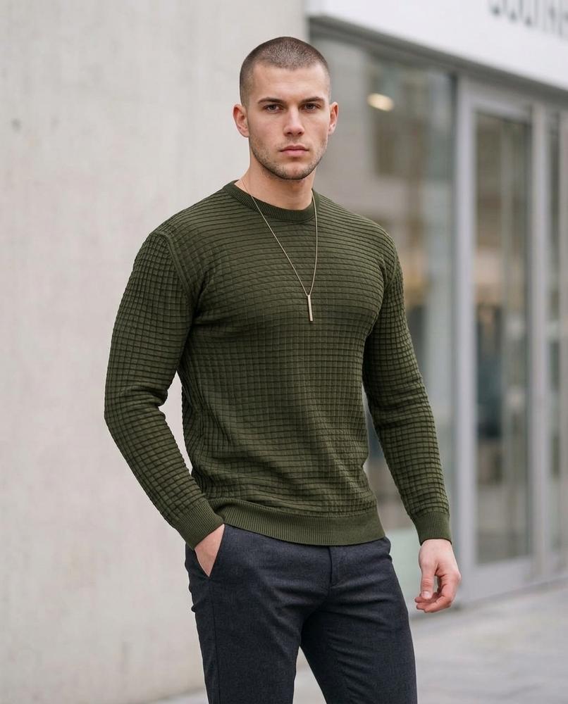Statement Street - Mekik | Strukturiert Körperbetont Pullover Herren