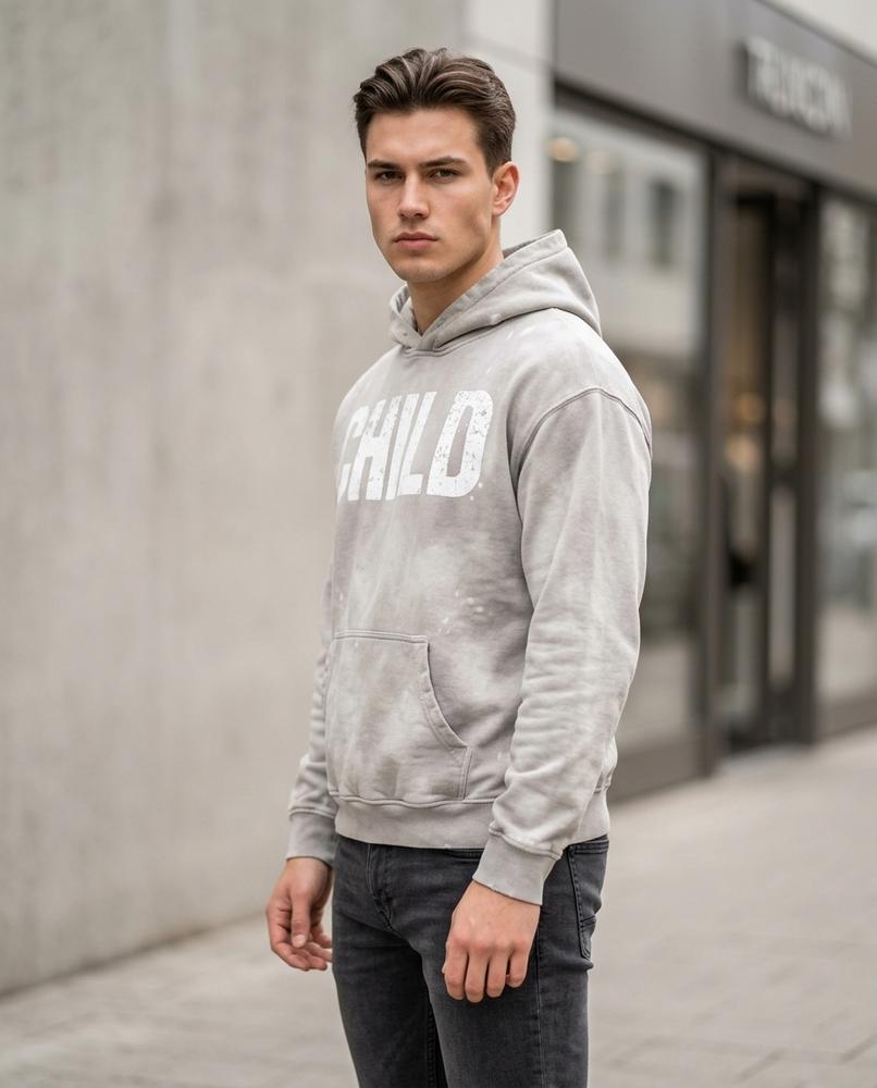 Statement Street - Mogar | Gewaschen Bedruckt Hoodie Herren