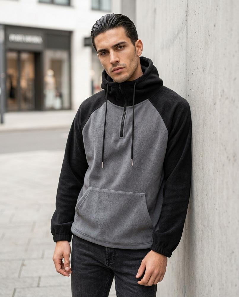 Statement Street - Kedod | Zweifarbig Hochschließend Hoodie Herren