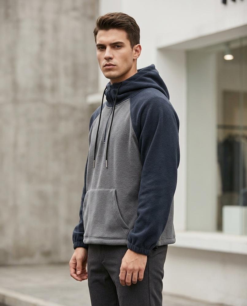 Statement Street - Kedod | Zweifarbig Hochschließend Hoodie Herren