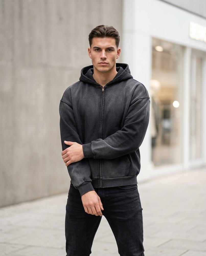 Statement Street - Kipin | Reißverschluss Gewaschen Hoodie Herren