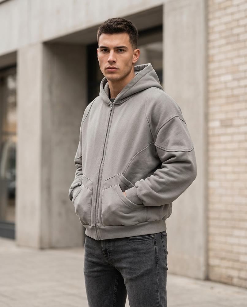 Statement Street - Cogem | Gezipter Gewaschener Hoodie Herren