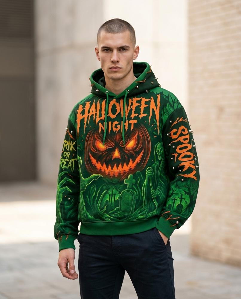 Statement Street - Nizis | Bedruckt Nietenbesetzt Hoodie Herren