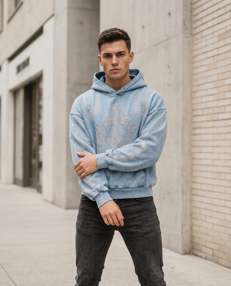 Statement Street - Taher | Gewaschener Verzierter Hoodie Unisex