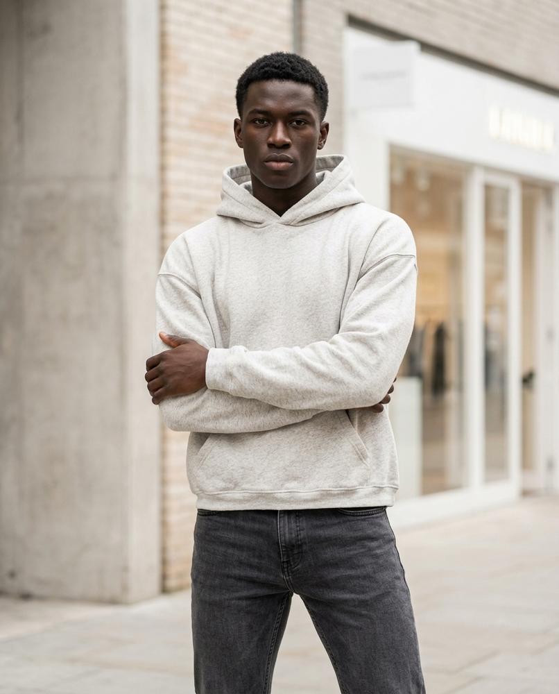Statement Street - Dupiv | Langärmeliger Melierter Hoodie Herren