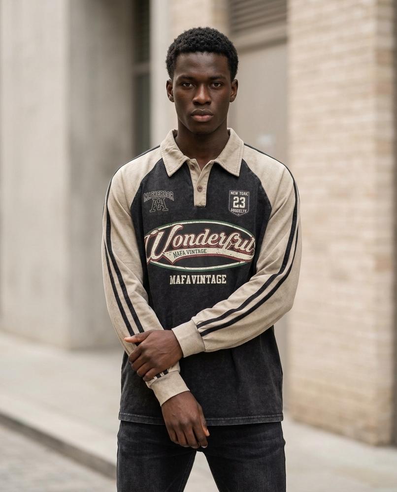 Statement Street - Dibel | Zweifarbiges Langärmliges Shirt Herren