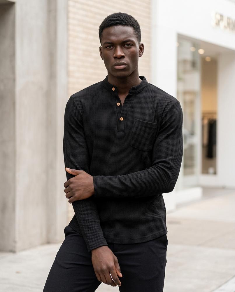 Statement Street - Derik | Strukturiertes Langärmliges Shirt Herren