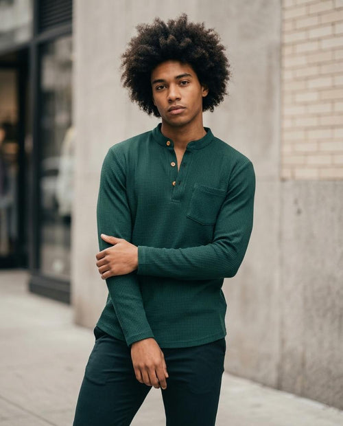 Statement Street - Derik | Strukturiertes Langärmliges Shirt Herren