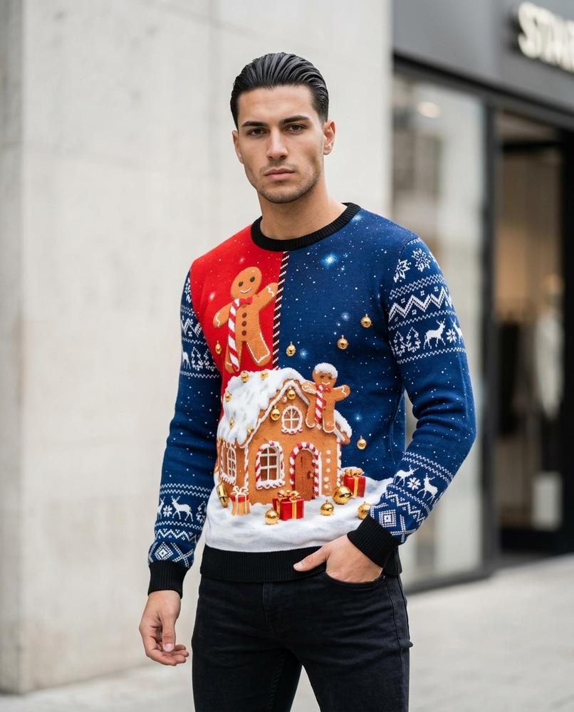 Statement Street - Sozal | Gemusterter Strick Pullover Herren