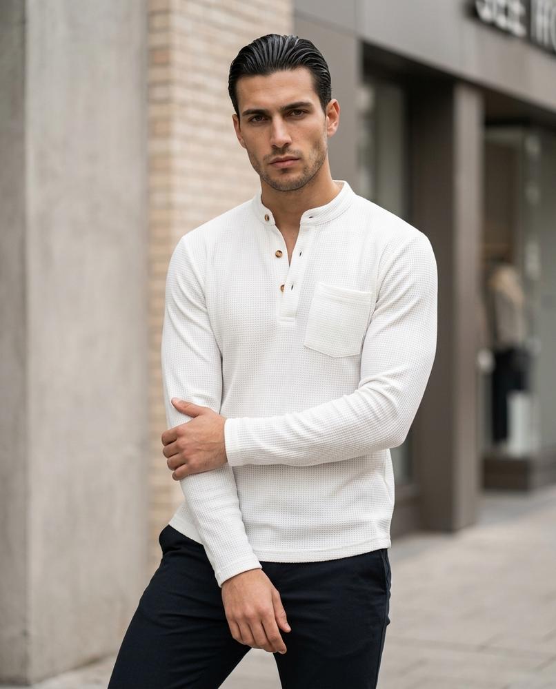 Statement Street - Derik | Strukturiertes Langärmliges Shirt Herren
