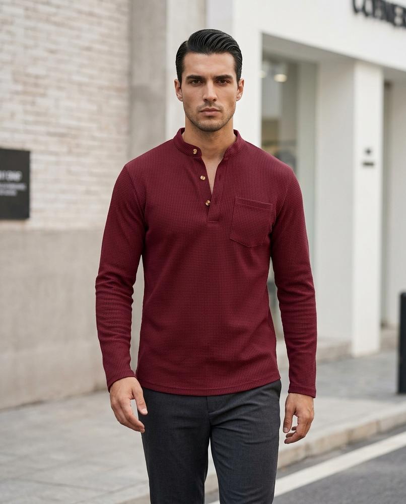 Statement Street - Derik | Strukturiertes Langärmliges Shirt Herren