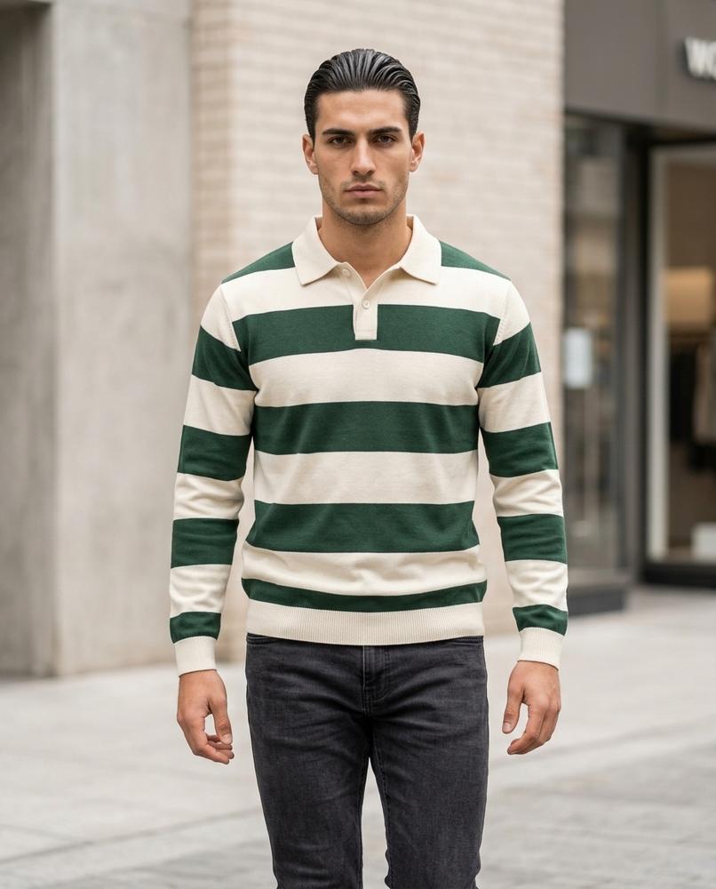 Statement Street - Vawor | Gestreifter Strick Pullover Herren