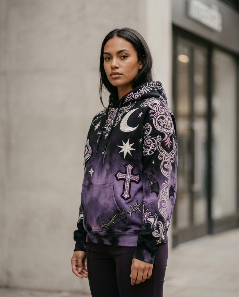 Statement Street - Nusav | Bestickt Gemustert Hoodie Damen